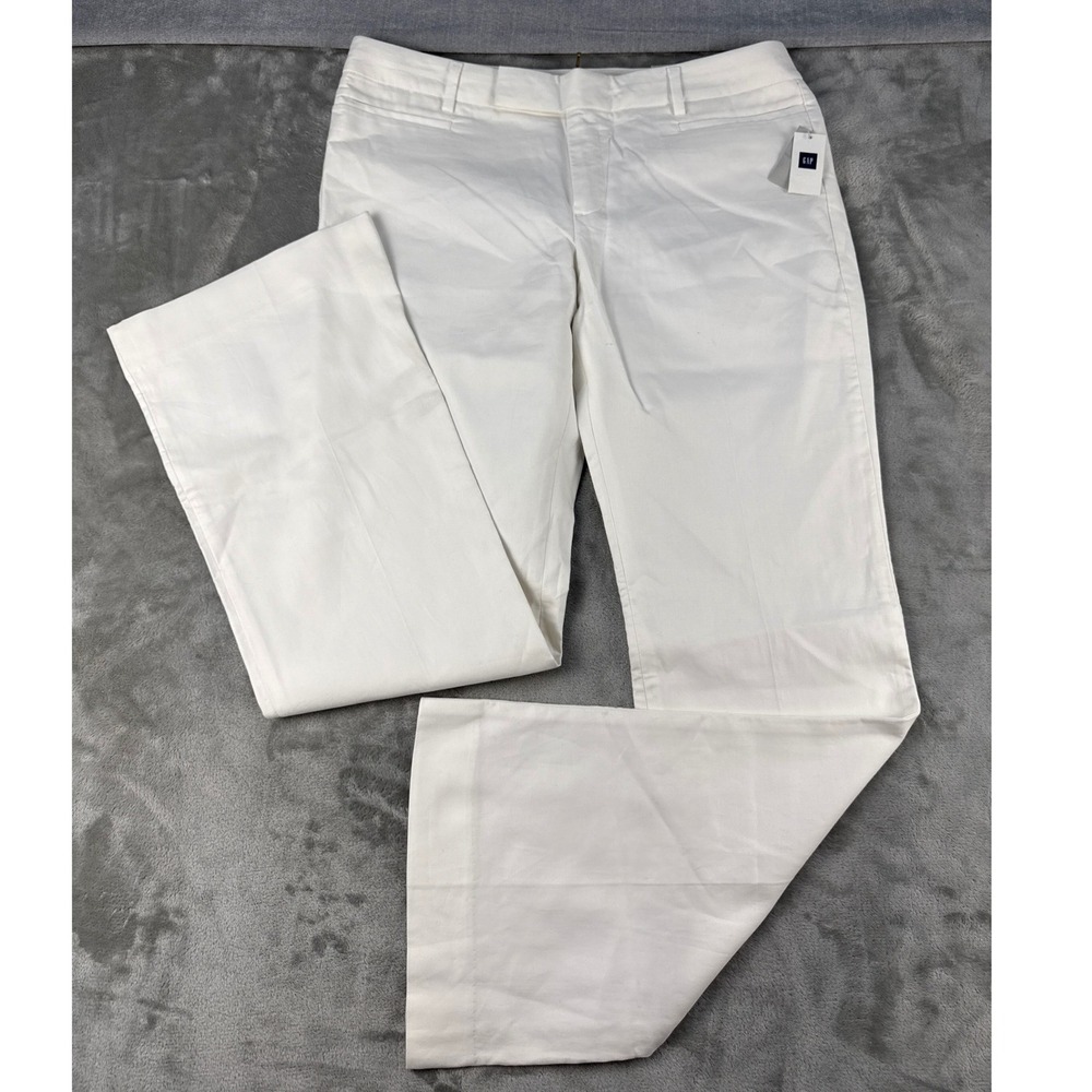 Gap Pants Women 10R Modern Boot Optic White Low Rise Slim‎ Fit NEW